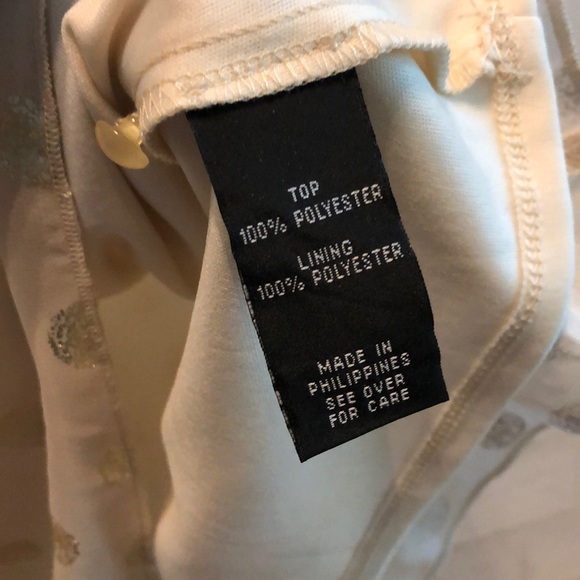 Cream Sleeveless Top with Gold Polka Dots - Picture 4 of 4